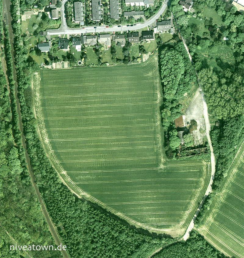 top view on empty field in dortmund