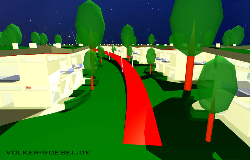 skulpturale rote Rampe