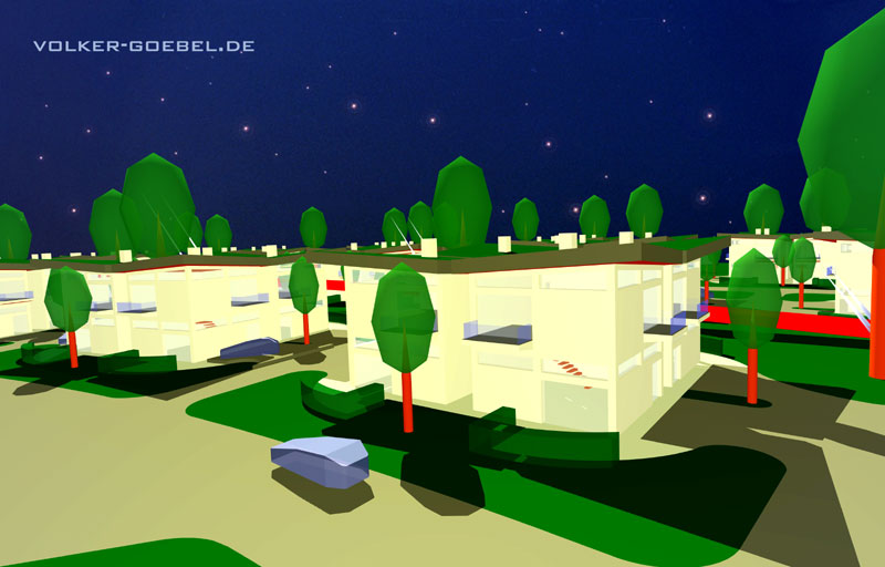 Blick 1. OG in die Siedlung