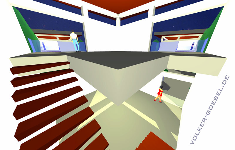 Obergeschoss von der Treppe aus