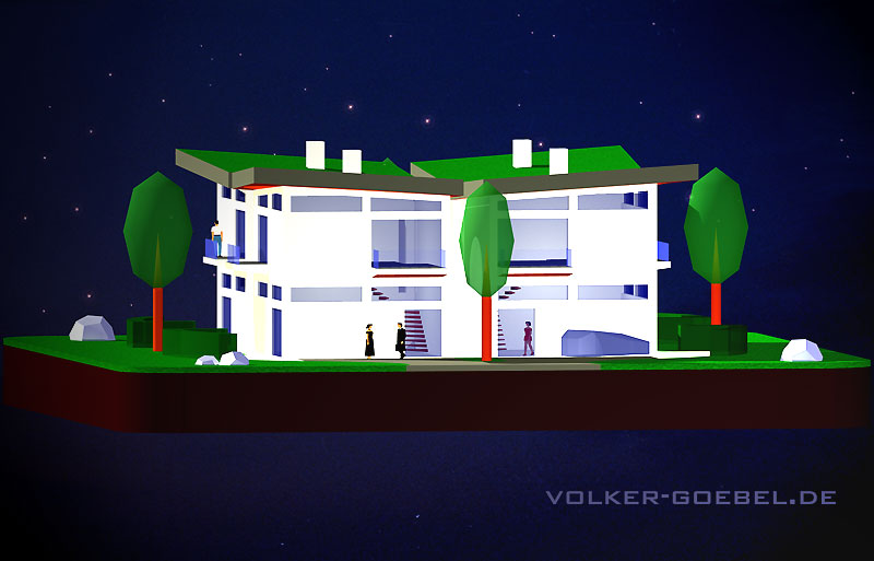 Haustyp 1 - Hausgruppe Ansicht gedreht